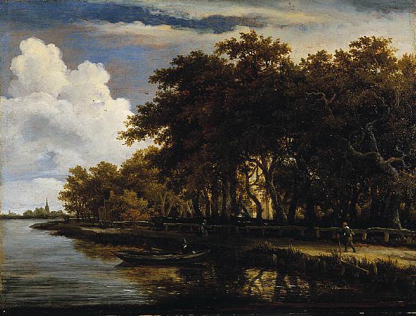 Meindert Hobbema View Along the Amstel oil painting image